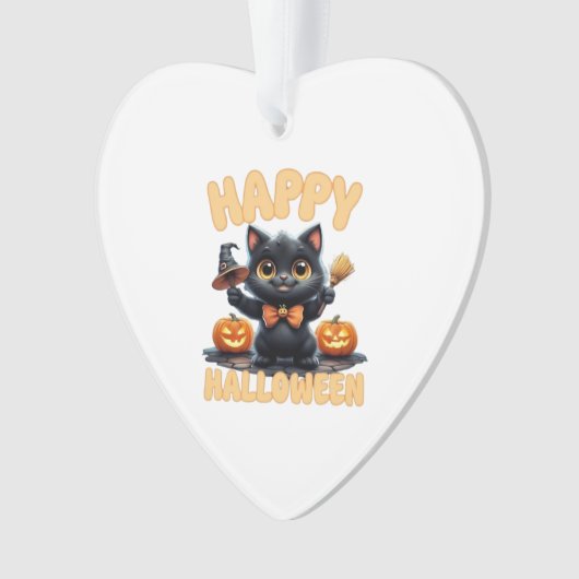 Ghost Cat Tee, Halloween Shirt, Spooky Cute, Unise Ornament (voorkant)
