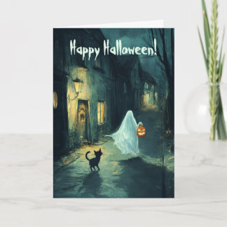 Ghost & Cat Trick or treat Bedankkaart