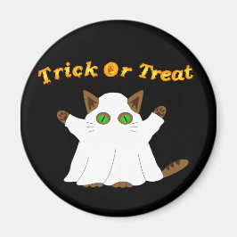 Ghost Cat Trick or treat Magneet
