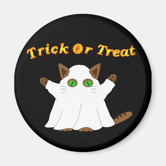 Ghost Cat Trick or treat Magneet (Voorkant)
