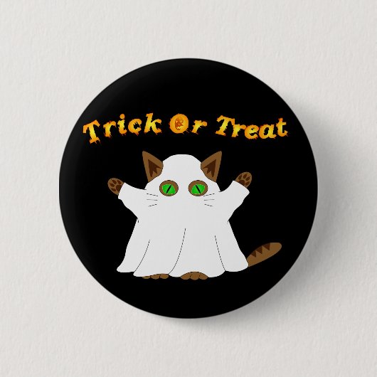 Ghost Cat Trick or treat Ronde Button 5,7 Cm (Voorkant)