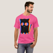 Ghost Cat Trippy Vaporwave Halloween Techno Rave E T-shirt (Voorkant volledig)