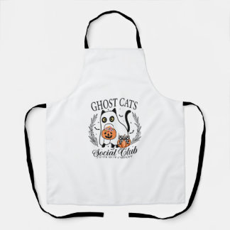 Ghost Cats Social Club Grappige Herfst Herfstkat Schort