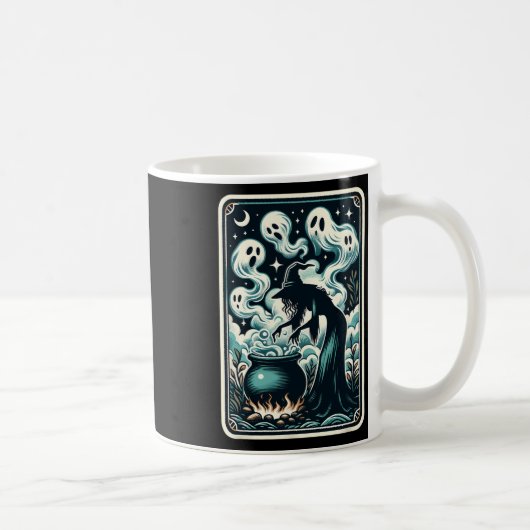 Ghost Cauldron Gothic bovennatuurlijke Tarot Kaart Koffiemok (Rechts)