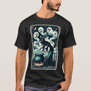 Ghost Cauldron Gothic bovennatuurlijke Tarot Kaart T-shirt