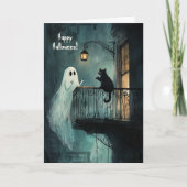 Ghost chatten met Black Cat Bedankkaart (Voorkant)