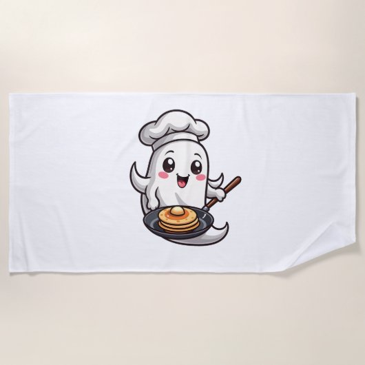 Ghost Chef - Grappig Halloween Koken T-shirt Strandlaken (Voorkant)