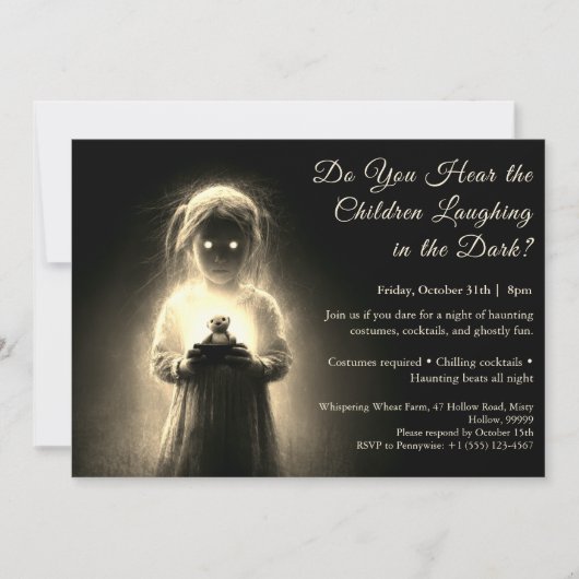 Ghost Child Halloween Kostuum Party Uitnodiging (Voorkant)