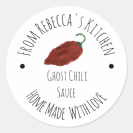 Ghost Chili Homemade Hot Sauce Ronde Sticker