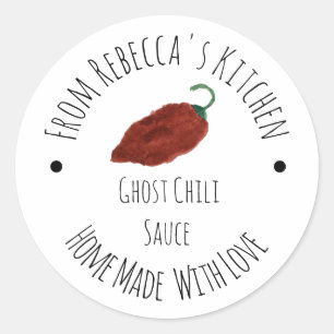 Ghost Chili Homemade Hot Sauce Ronde Sticker