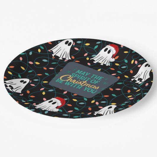 Ghost Christmas Design Papieren Bordje (Gekanteld)