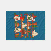 Ghost Christmas Hat Reading Book Bookshelf Lover L Fleece Deken (Voorkant (Horizontaal))