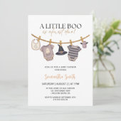 Ghost Clothesline Halloween Baby shower Kaart (Staand voorkant)