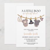 Ghost Clothesline Halloween Baby shower Kaart (Voorkant / Achterkant)