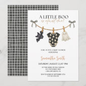 Ghost Clothesline Halloween Baby shower Kaart (Voorkant / Achterkant)