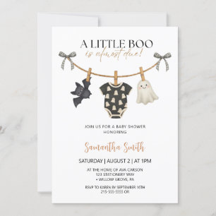 Ghost Clothesline Halloween Baby shower Kaart