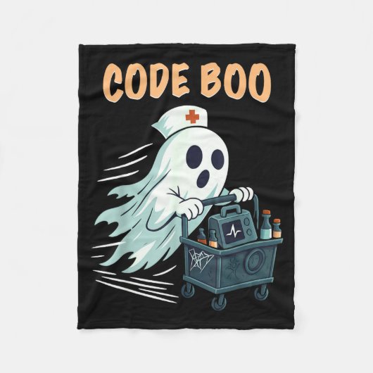 Ghost Code Boo In The Icu Nursing Gift For Hallowe Fleece Deken (Voorkant)