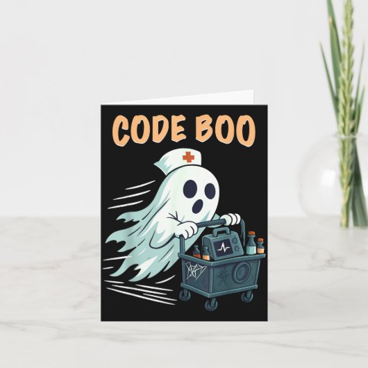 Ghost Code Boo In The Icu Nursing Gift For Hallowe Kaart (Voorkant)
