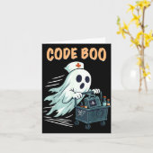 Ghost Code Boo In The Icu Nursing Gift For Hallowe Kaart (Gele Bloem)