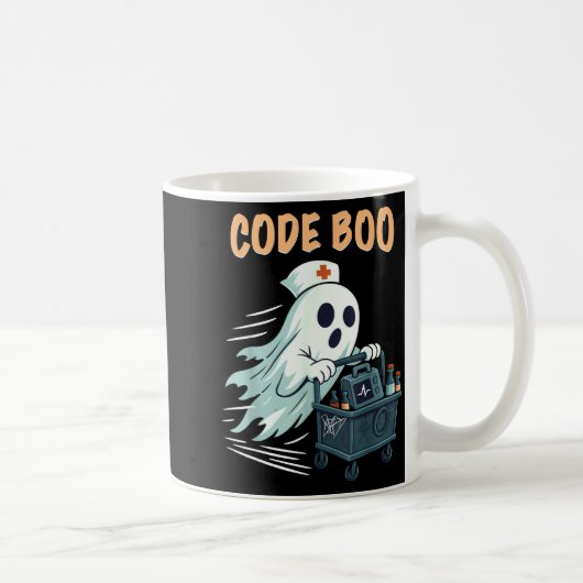Ghost Code Boo In The Icu Nursing Gift For Hallowe Koffiemok (Rechts)