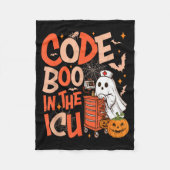 Ghost Code Boo In The Icu Nursing Nurse Halloween Fleece Deken (Voorkant)