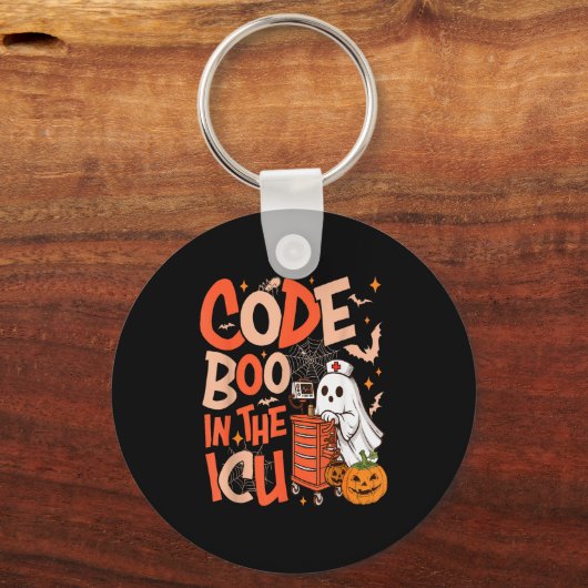 Ghost Code Boo In The Icu Nursing Nurse Halloween  Sleutelhanger (Voorkant)