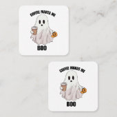 Ghost Coffee Halloween Grappig Vierkante Visitekaartje (Voorkant / Achterkant)