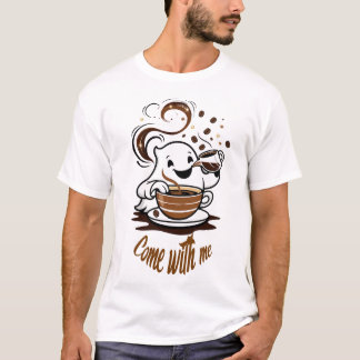 Ghost Coffee Uitnodigings T-Shirt – “Kom Met Mij”