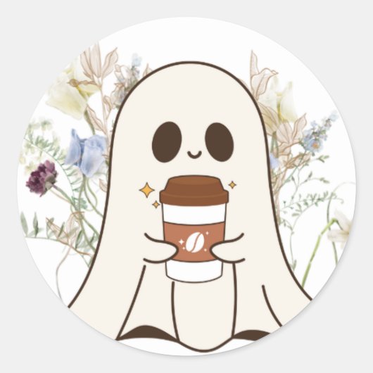 Ghost coffee vinyl sticker (Voorkant)