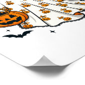 Ghost Coquette Spooky Halloween Pumpkin Traktatie Poster (Hoek)