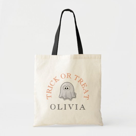 Ghost Costume Halloween Trick or treat Name Tote Bag (Voorkant)