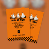 Ghost Costume Trick or treat Halloween Party Kaart