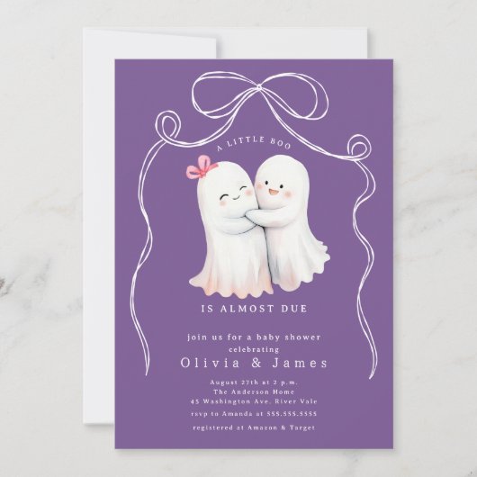 Ghost Couple Baby shower Invitation Kaart (Voorkant)