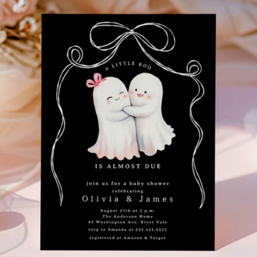 Ghost Couple Baby shower Invitation Kaart