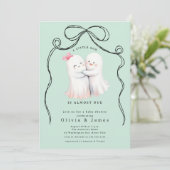 Ghost Couple Baby shower Invitation Kaart (Staand voorkant)