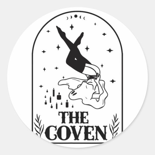 Ghost Coven Bride Squad Gothic Wedding Bachelorett Ronde Sticker (Voorkant)