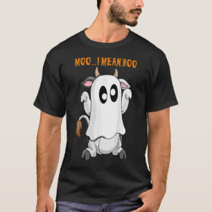 Ghost Cow Boerderij Moo I Mean Boo Moon Cosplay T-shirt