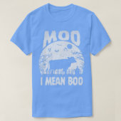 Ghost Cow Moo I Mean Boo Pumpkin Moon Halloween fo T-shirt (Design voorkant)