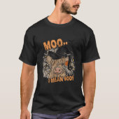Ghost Cow Moo I Mean Boo Pumpkin Moon Halloween T-shirt (Voorkant)