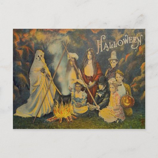 Ghost Cowboy Costume Jack O Lantern Pumpkin Briefkaart (Voorkant)