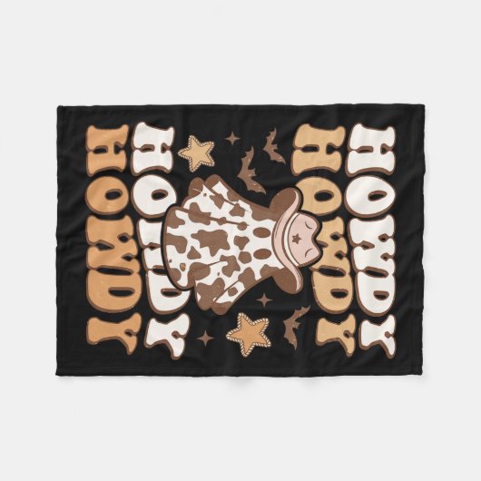 Ghost Cowboy Pet Bats Rodeo Western Halloween Fleece Deken (Voorkant (Horizontaal))