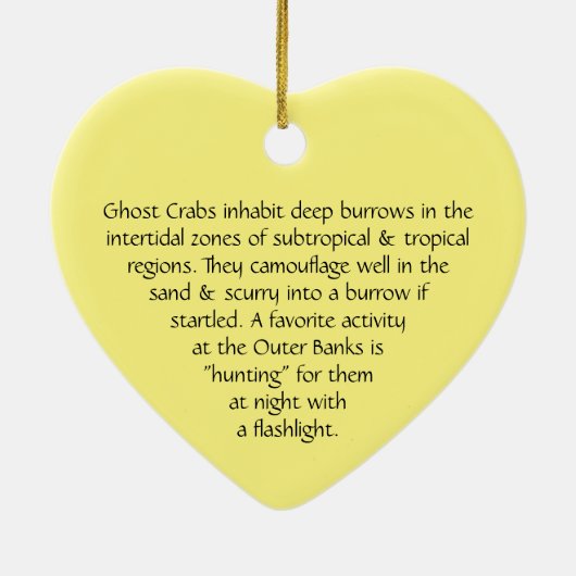 Ghost Crab Heart Shaped Ornament (Achterkant)