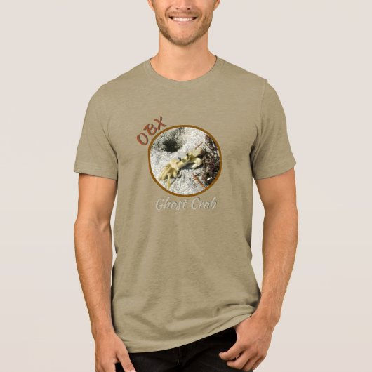 Ghost Crab OBX Outer Banks NC Fotografisch Tri-Blend Shirt (Voorkant)