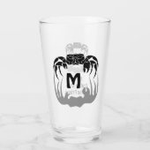 Ghost Crab Silhouette Casting a Shadow Monogram Glas (Achterkant)