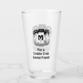 Ghost Crab Silhouette Casting a Shadow Monogram Glas (Voorkant)