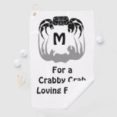 Ghost Crab Silhouette Casting a Shadow Monogram Golfhanddoek (Insitu)