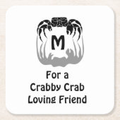 Ghost Crab Silhouette Casting a Shadow Monogram Kartonnen Onderzetters (Voorkant)