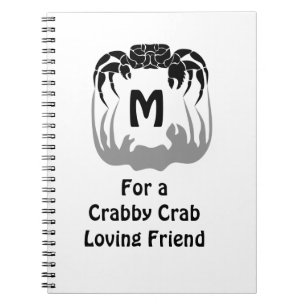 Ghost Crab Silhouette Casting a Shadow Monogram Notitieboek