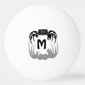 Ghost Crab Silhouette Casting a Shadow Monogram Pingpongbal (Achterkant)