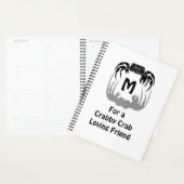 Ghost Crab Silhouette Casting a Shadow Monogram Planner (Display)